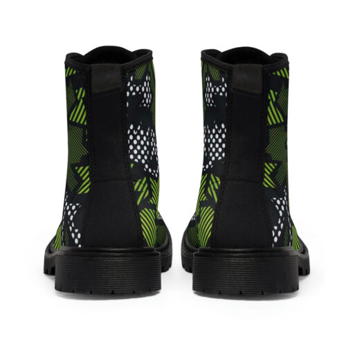 Green Geometric Canvas Boots - Image 5