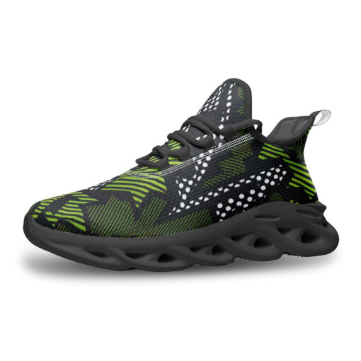 Green Geometric Sports Shoes