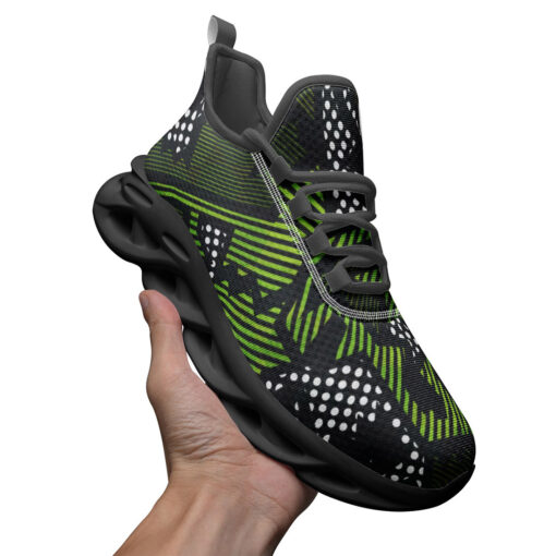 Green Geometric Sports Shoes - Image 3