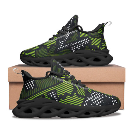 Green Geometric Sports Shoes - Image 2