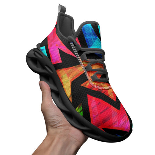 Neon Geometric Grunge Sports Shoes - Image 3