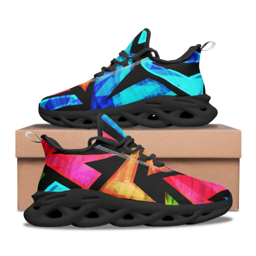 Neon Geometric Grunge Sports Shoes - Image 2