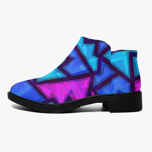 Purple Geometric Grunge Fashion Boots - Image 4