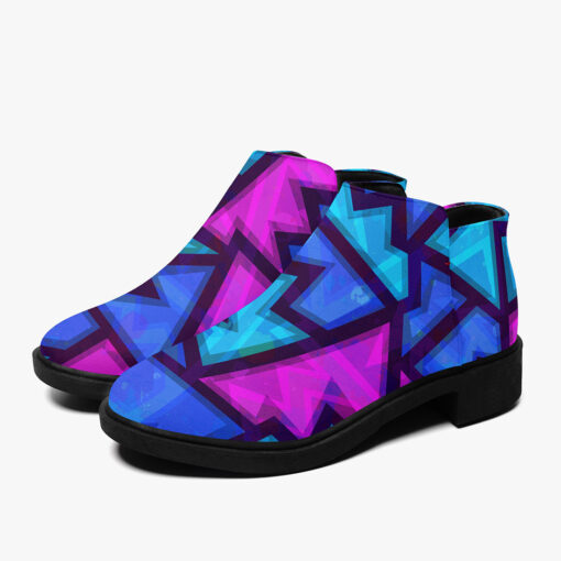 Purple Geometric Grunge Fashion Boots - Image 5