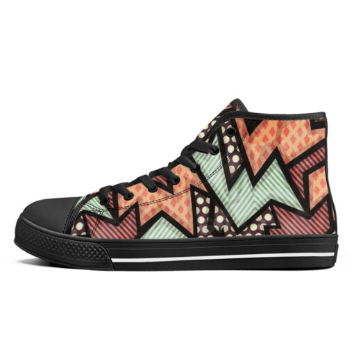 Cloth Geometric Grunge High-Top Canvas Shoes - Image 4