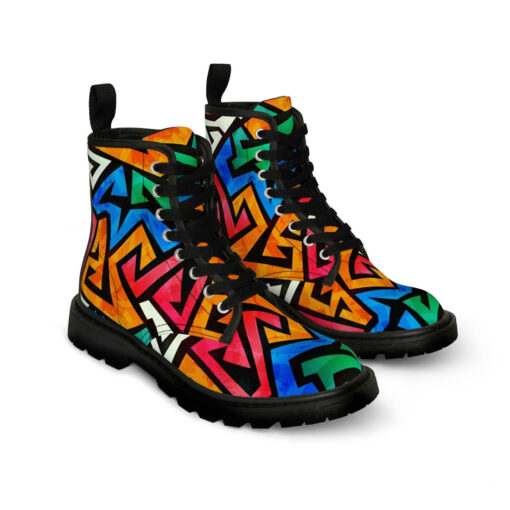 Grunge Colored Graffiti Canvas Boots