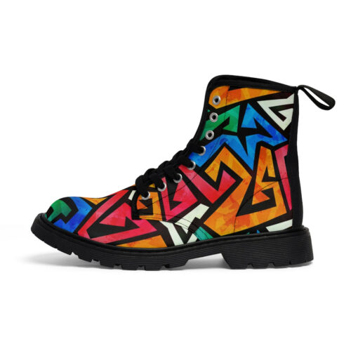 Grunge Colored Graffiti Canvas Boots - Image 2