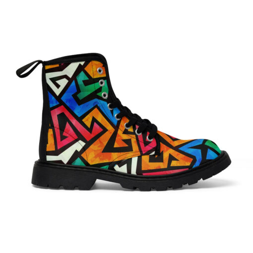 Grunge Colored Graffiti Canvas Boots - Image 3