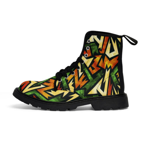 Green Ancient Grunge Canvas Boots - Image 2