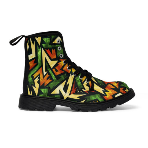 Green Ancient Grunge Canvas Boots - Image 3