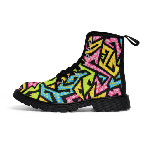 Colored Grunge Geometric Canvas Boots - Image 2