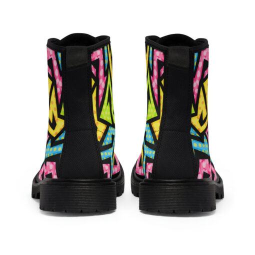 Colored Grunge Geometric Canvas Boots - Image 5