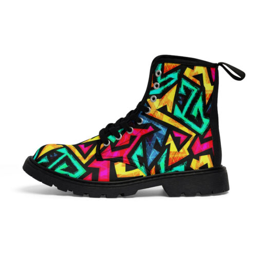 Bright Geometric Canvas Boots - Image 2