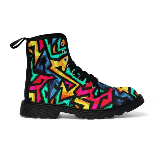 Bright Geometric Canvas Boots - Image 3