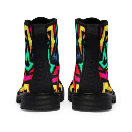 Bright Geometric Canvas Boots - Image 5