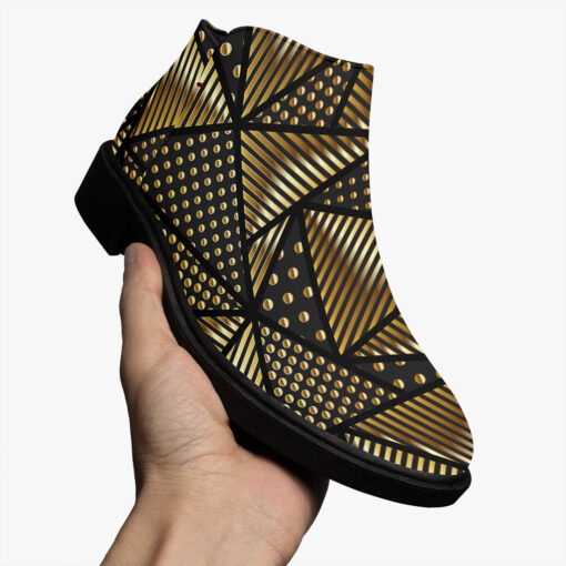 Gold Grunge Triangle Fashion Boots - Image 3