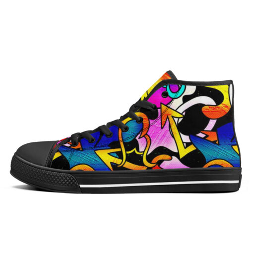 Graffiti Art High-Top Canvas Shoes - Image 4