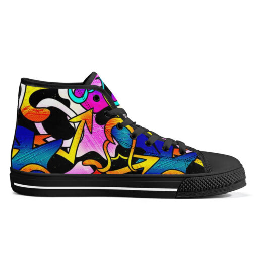 Graffiti Art High-Top Canvas Shoes - Image 5