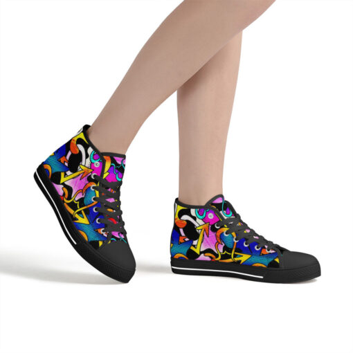 Graffiti Art High-Top Canvas Shoes - Image 7