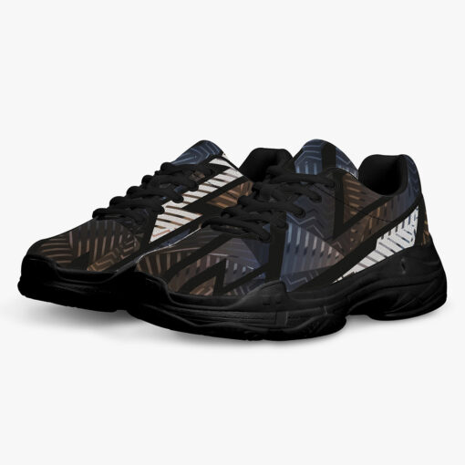 Retro Brown Geometric Running Shoes - Image 2