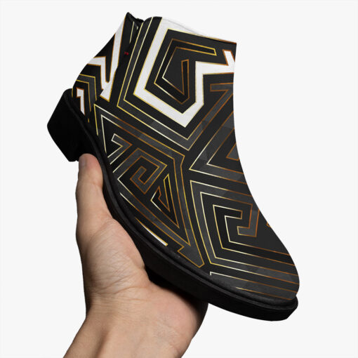 Retro Geometric Gold Frame Fashion Boots - Image 3