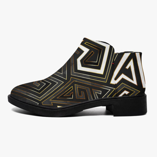 Retro Geometric Gold Frame Fashion Boots - Image 4