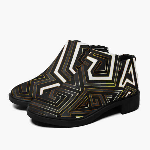 Retro Geometric Gold Frame Fashion Boots - Image 5