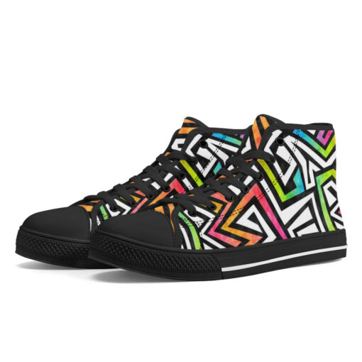 Graffiti Maze Grunge High-Top Canvas Shoes - Image 2