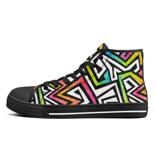 Graffiti Maze Grunge High-Top Canvas Shoes - Image 4