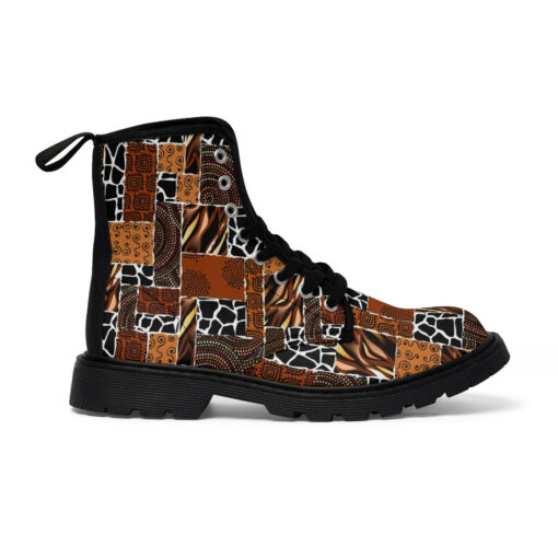 Ethnic African Boho Tribal Art Canvas Boots - Image 3