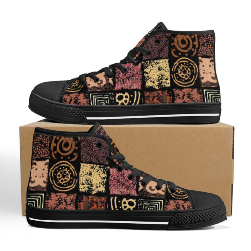 Ethnic Grunge Pattern High-Top Canvas Shoes