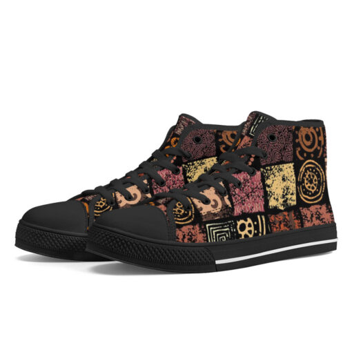 Ethnic Grunge Pattern High-Top Canvas Shoes - Image 2