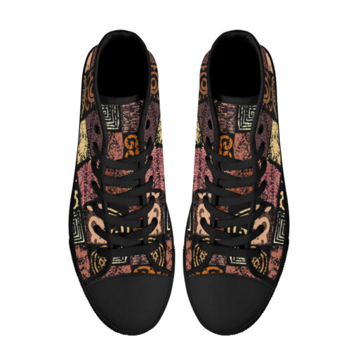 Ethnic Grunge Pattern High-Top Canvas Shoes - Image 3