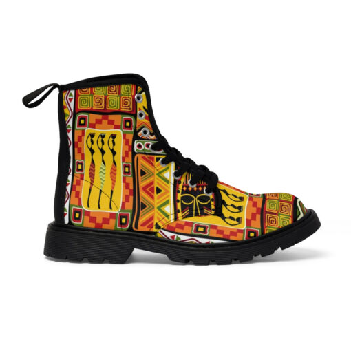 African Ornament Canvas Boots - Image 3