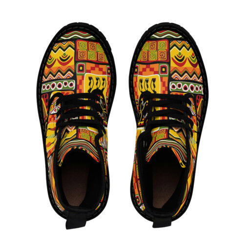 African Ornament Canvas Boots - Image 4