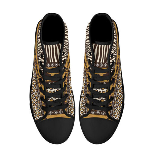 African Style High-Top Canvas Shoes - Image 3