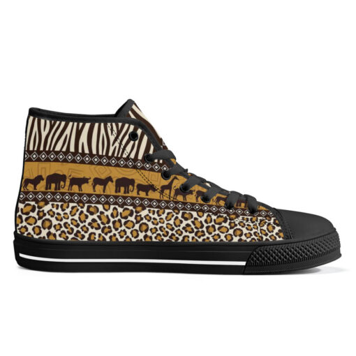 African Style High-Top Canvas Shoes - Image 5