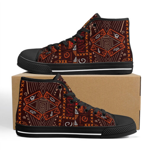 African Art Aboriginal Style High-Top Canvas Shoes