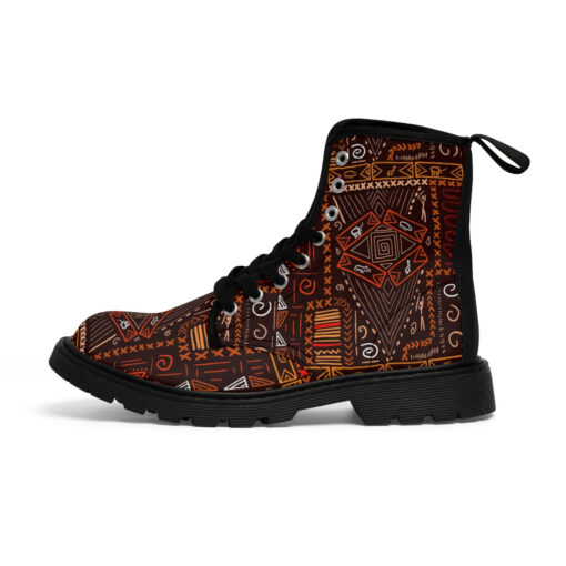 African Art Aboriginal Style Canvas Boots - Image 2