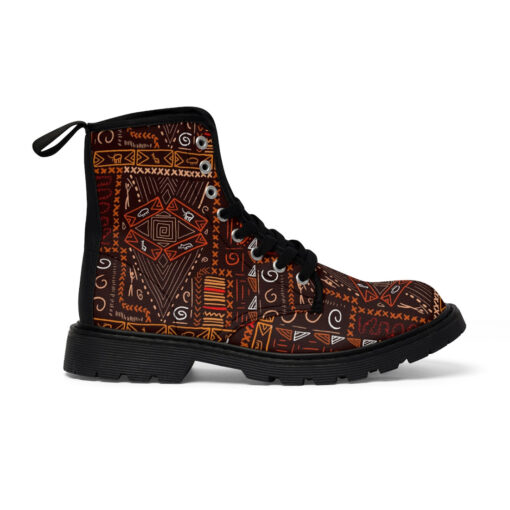 African Art Aboriginal Style Canvas Boots - Image 3