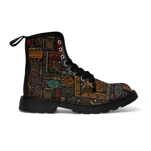 Ethnic Polynesian Ornament Canvas Boots - Image 3