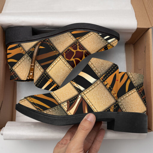 Patchwork Safari Style Fashion Boots