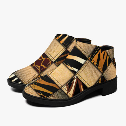 Patchwork Safari Style Fashion Boots - Image 5