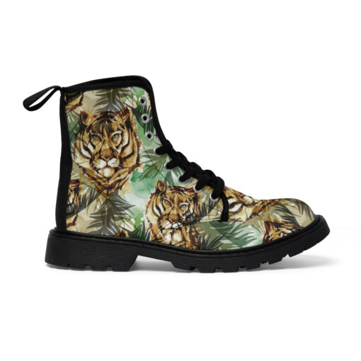 Tigers Exotic Tropical Leaves Canvas Boots - Image 3