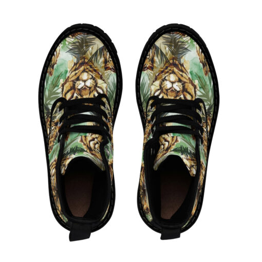 Tigers Exotic Tropical Leaves Canvas Boots - Image 4