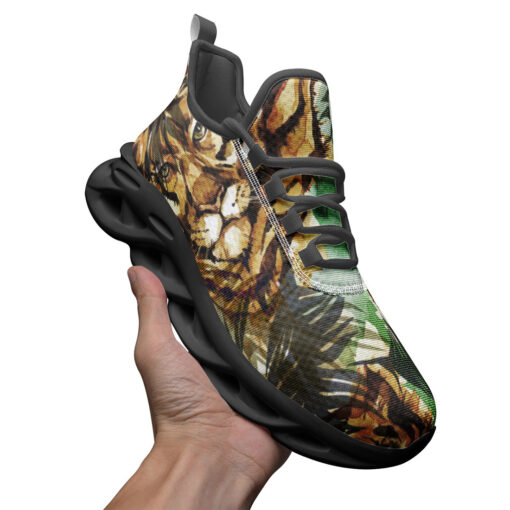 Tigers Exotic Tropical Leaves Sports Shoes - Image 3