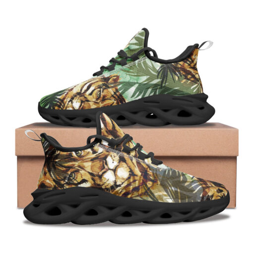 Tigers Exotic Tropical Leaves Sports Shoes - Image 2