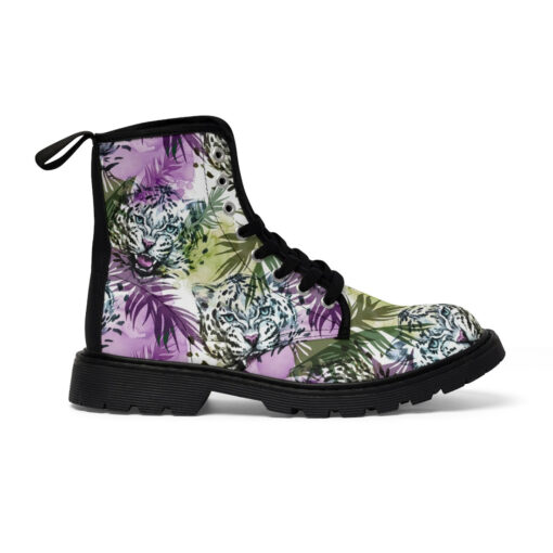 Leopards Exotic Tropical Leaves Canvas Boots - Image 3