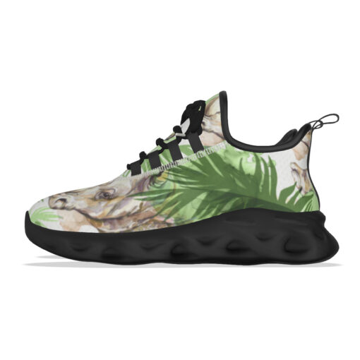 Rhinoceros Exotic Tropical Leaves Sports Shoes - Image 7