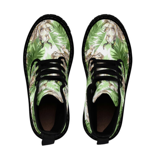 Rhinoceros Exotic Tropical Leaves Canvas Boots - Image 4